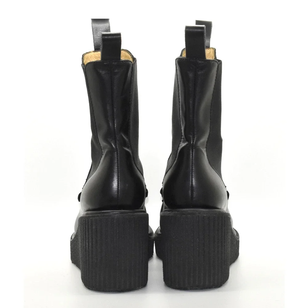 C0 Auth RAG & BONE Black Suede & Leather High Wedge Sloane Chelsea Boots Size 40